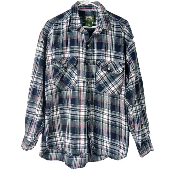Stillwater Supply Co Mens Plaid Flannel Shirt Shacket Long Sleeve Blue Large - Picture 1 of 7